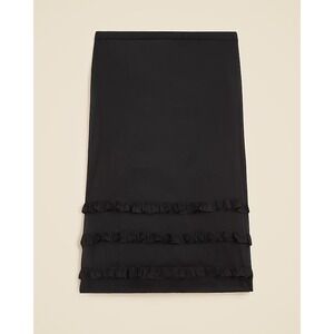 J.Crew Crinkled ruffle-trim slip skirt 18‎ Black NWT